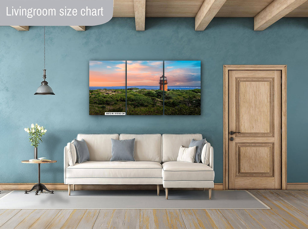 Gay Head Lighthouse Print: Martha's Vineyard Nautical Wall Art