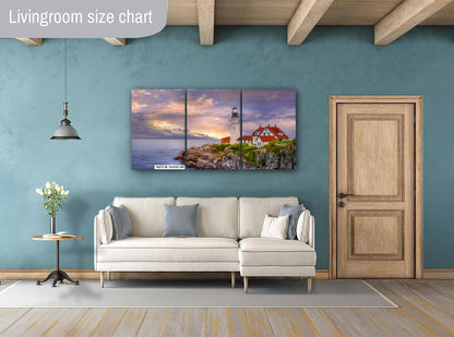 Cape Elizabeth Lighthouse Print – Nautical Wall Art | Stormy Sea Canvas