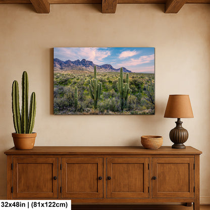 Catalina State Park Saguaro Sunset - Tucson Arizona Desert Mountains Photography Print