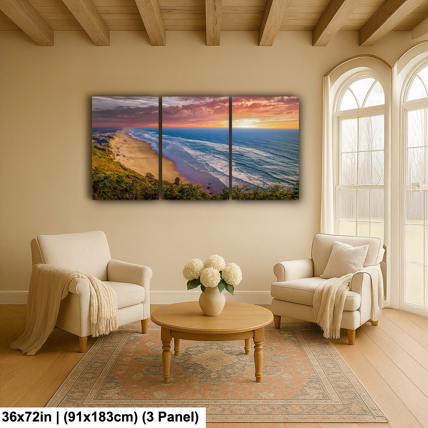 Pacific Panorama: Florence Coastline Overlooking the Horizon Oregon Seascape Photography