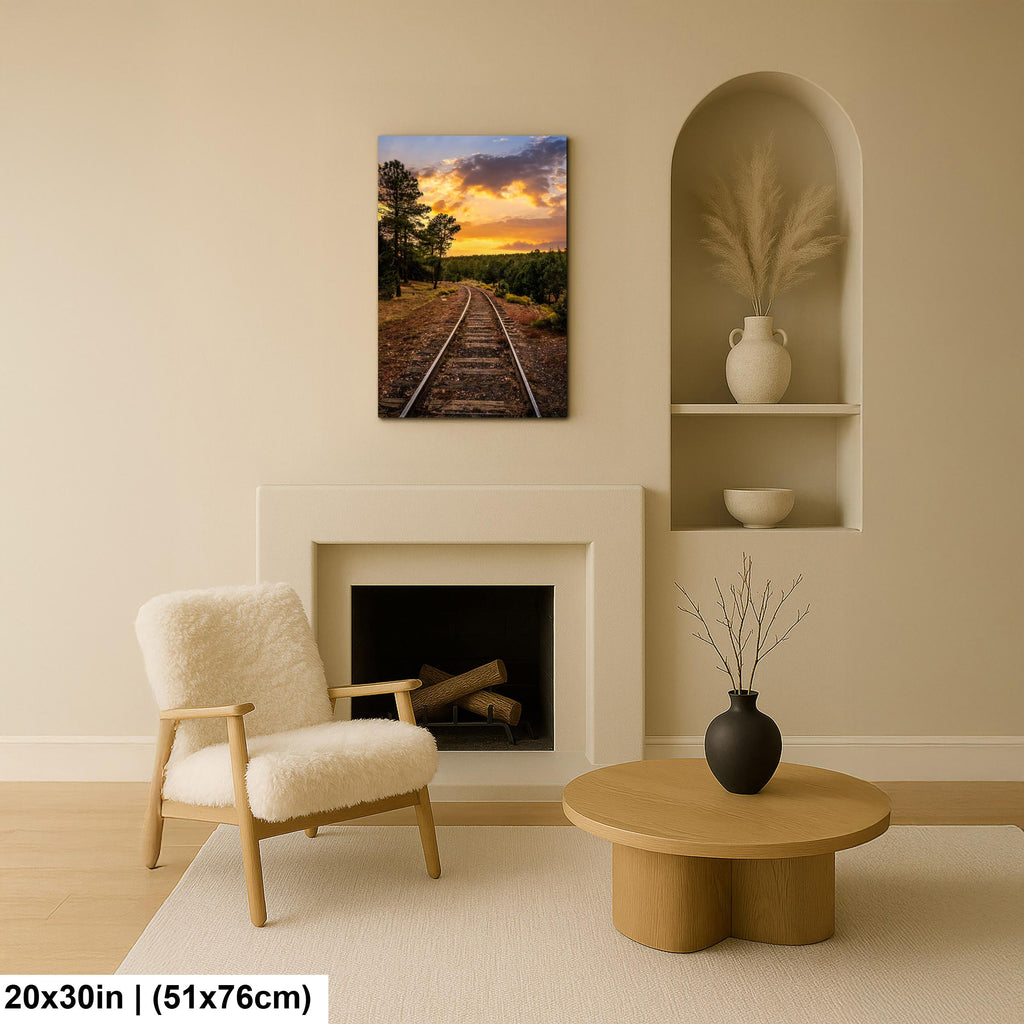 Grand Canyon Railway Tracks at Sunset - Williams Arizona Photography Print