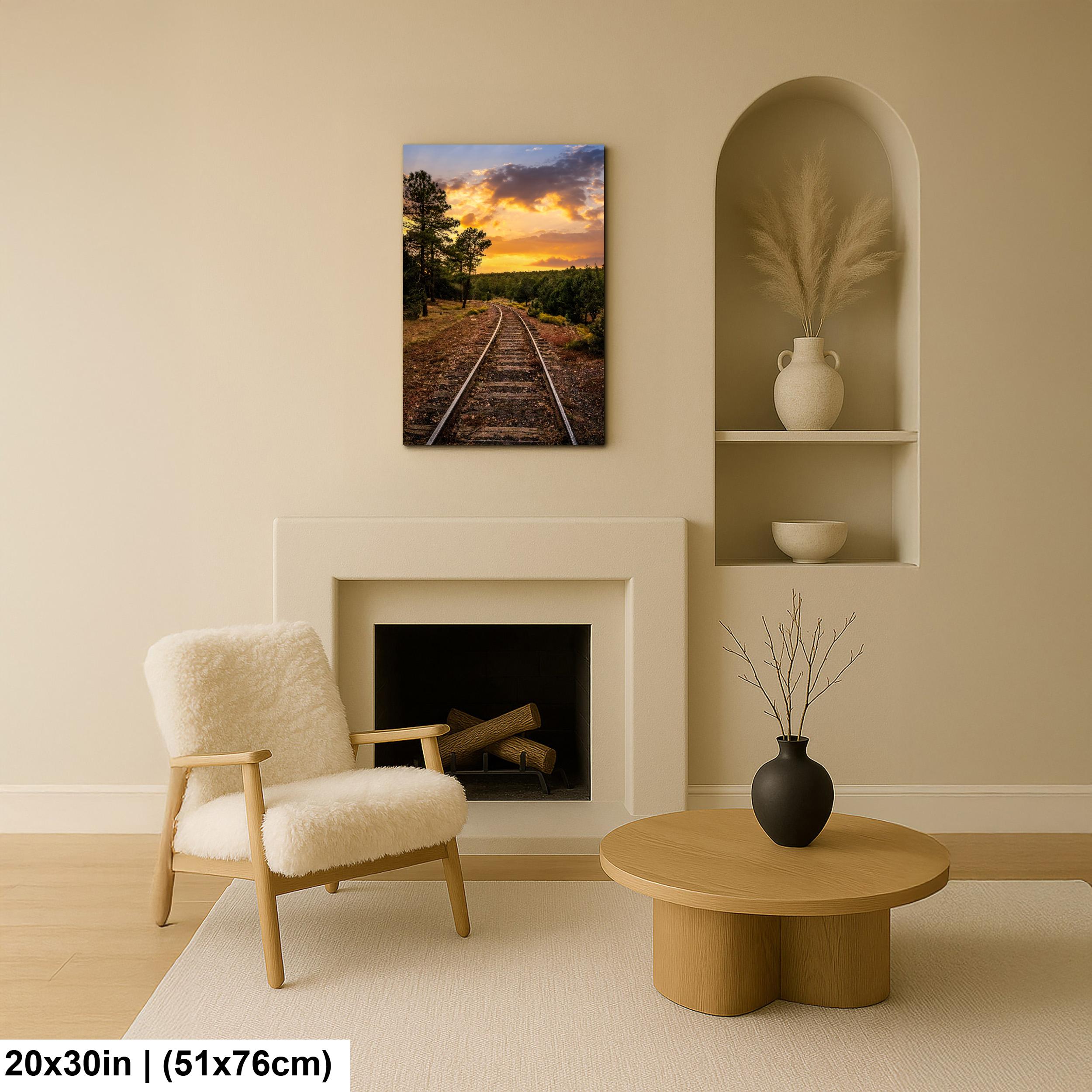 Grand Canyon Railway Tracks at Sunset - Williams Arizona Photography Print