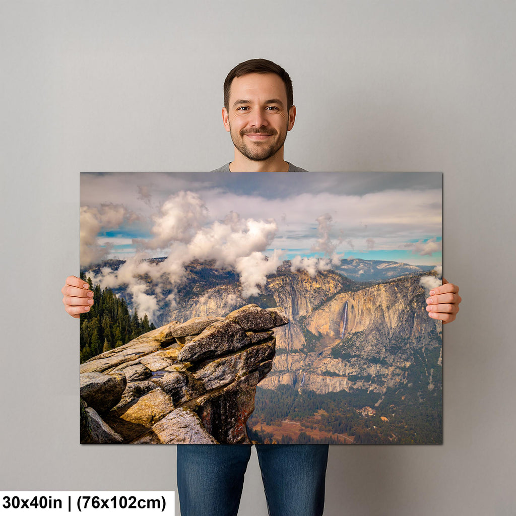 Glacier Point View Yosemite National Park Photography Print, California Landscape Wall Art, Dramatic Mountain Photo