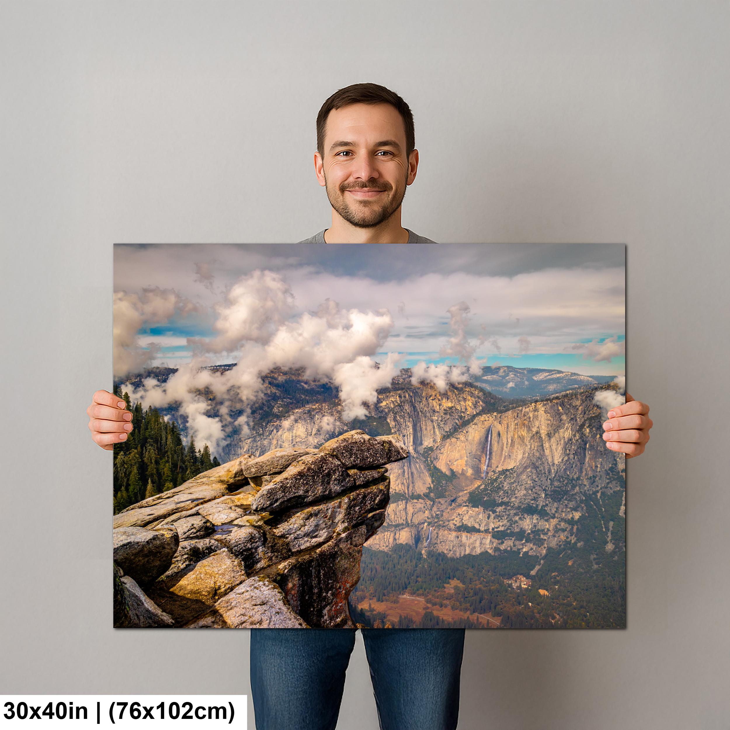 Glacier Point View Yosemite National Park Photography Print, California Landscape Wall Art, Dramatic Mountain Photo