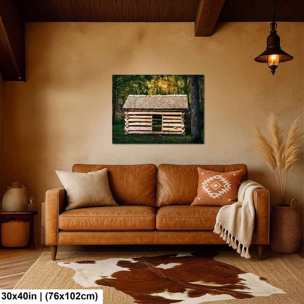Woodland Homestead: Log Cabin Great Smoky Mountains National Park Wall Art