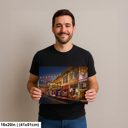 Bisbee Arizona Historic Street at Night, Southwest Architecture Photography Wall Art