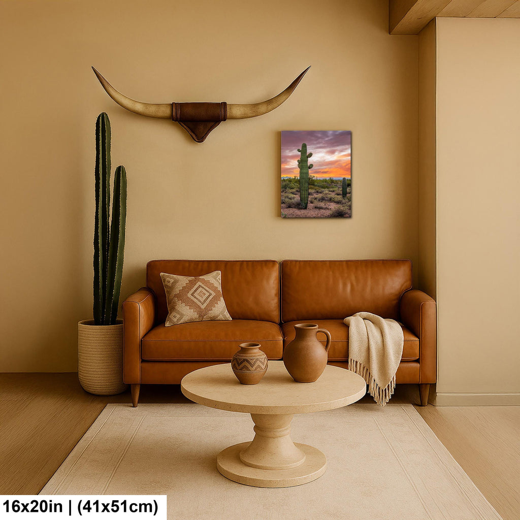 Sonoran Desert with Tall Saguaro Cactus Arizona Wall Art Photography Hanging Home Decor
