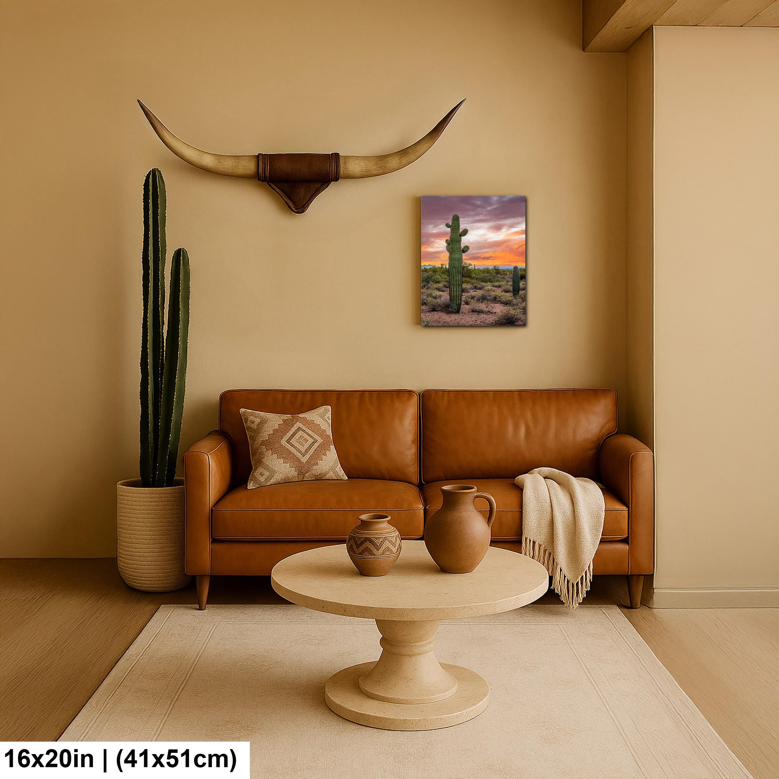 Sonoran Desert with Tall Saguaro Cactus Arizona Wall Art Photography Hanging Home Decor