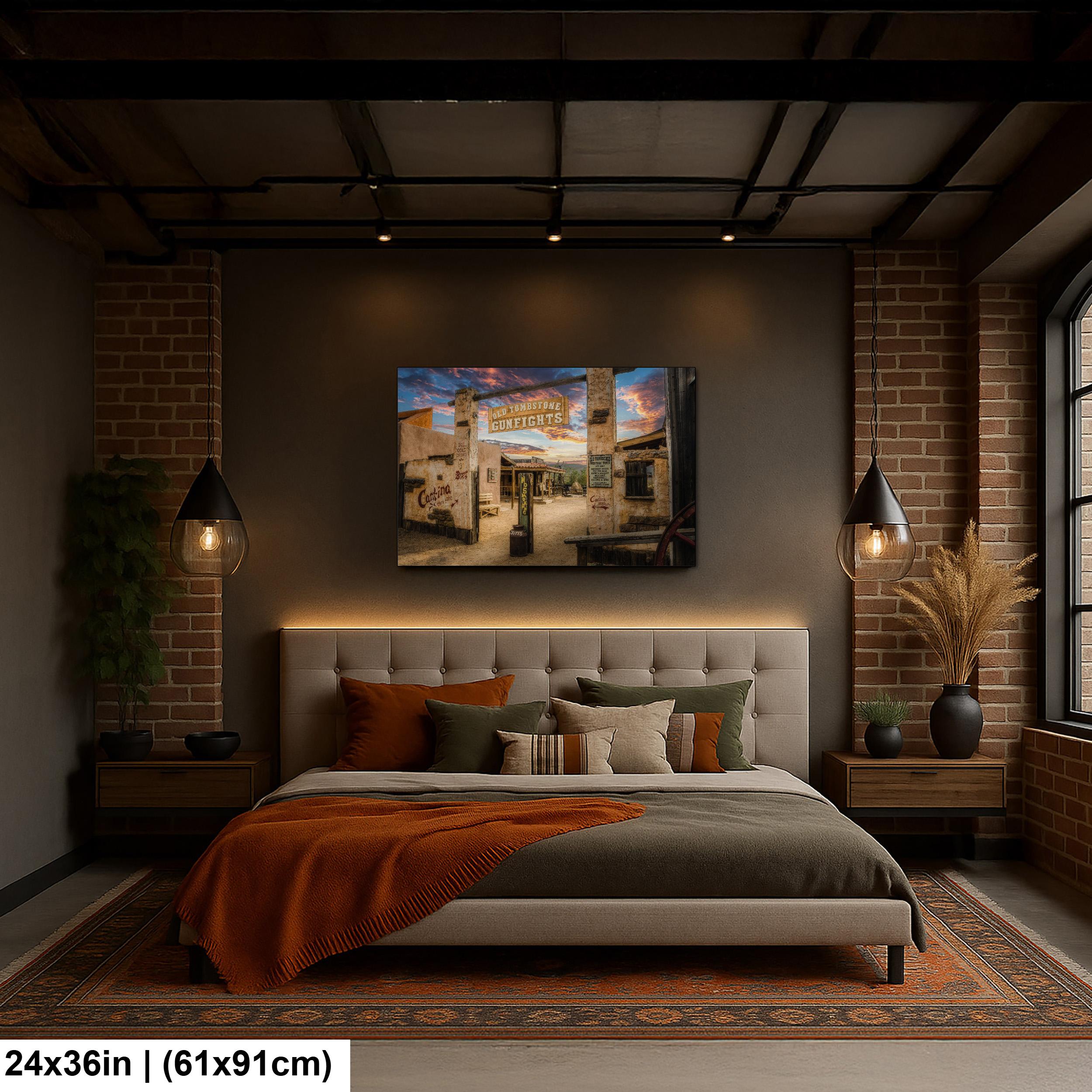 Old Tombstone Gunfights Arizona Western Town Architecture Desert Wall Art