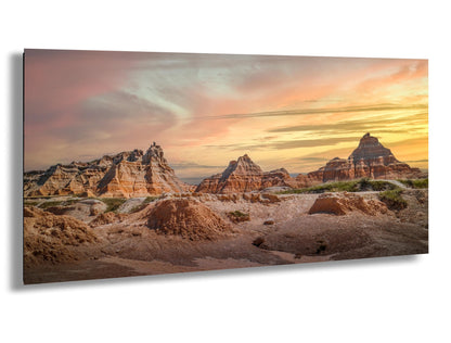 Badlands National Park Sunset Print: South Dakota Buttes Landscape Wall Art