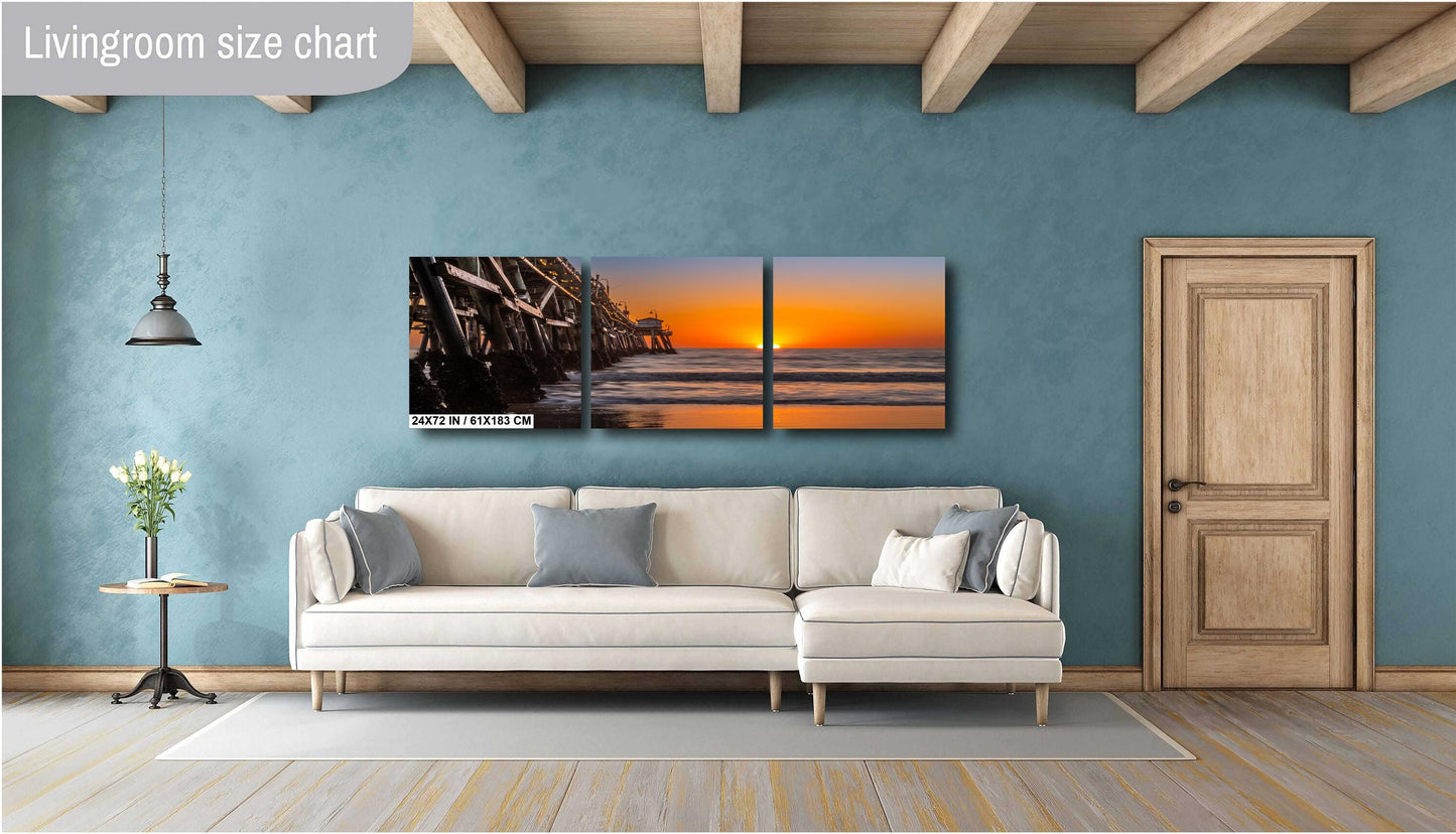 San Clemente Pier Sunset Seascape Photo: Coastal Wall Art