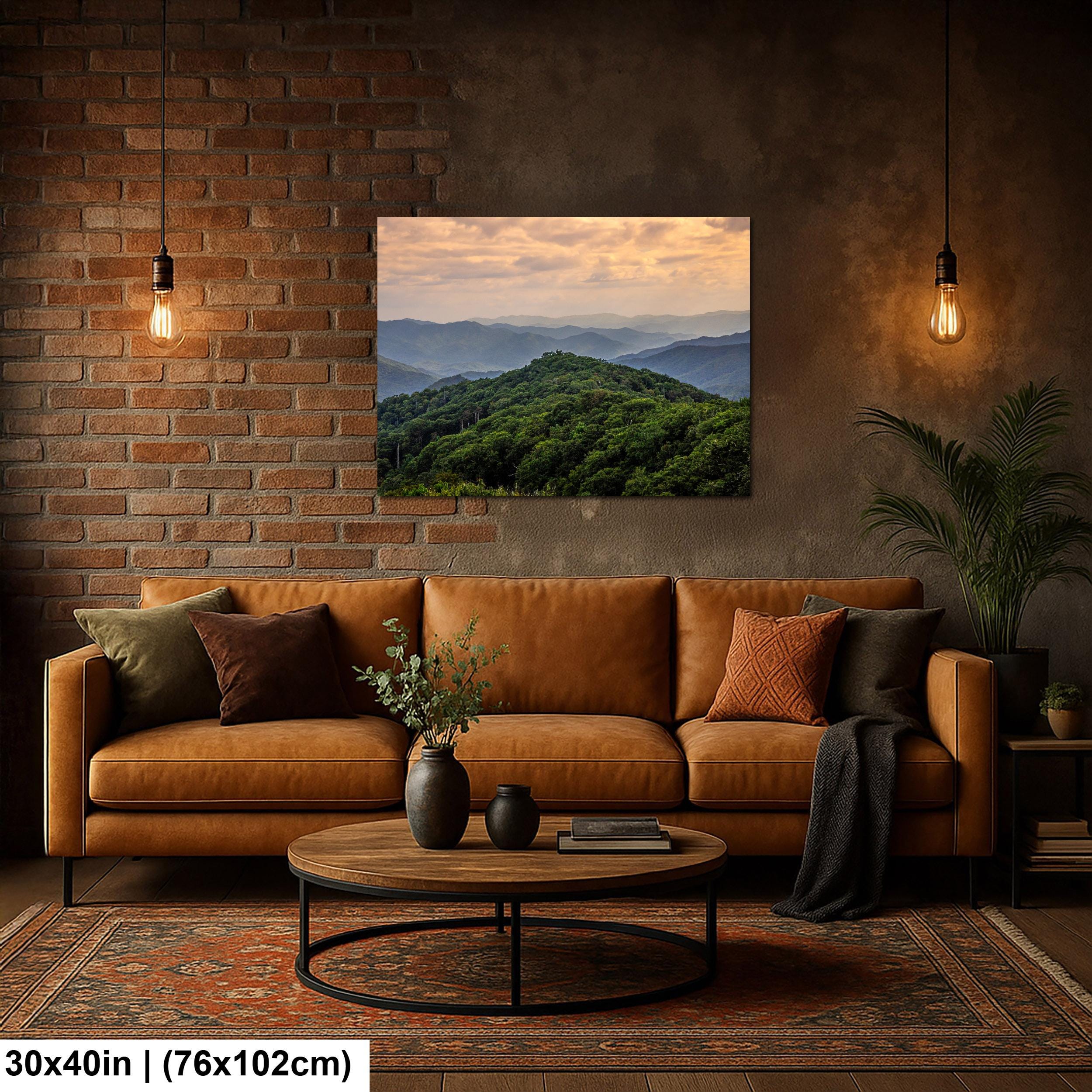 Layered Blue Majesty: Great Smoky Mountains Tennessee Photography Wall Art