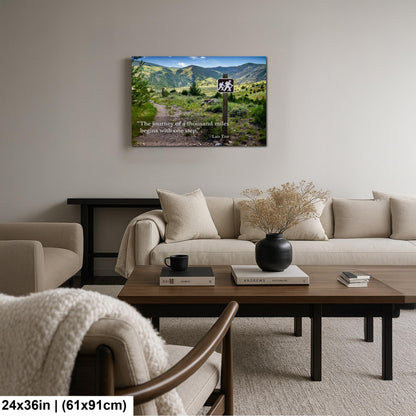 Lao Tzu Journey of a Thousand Miles Hiking Trail Motivational Photography Print