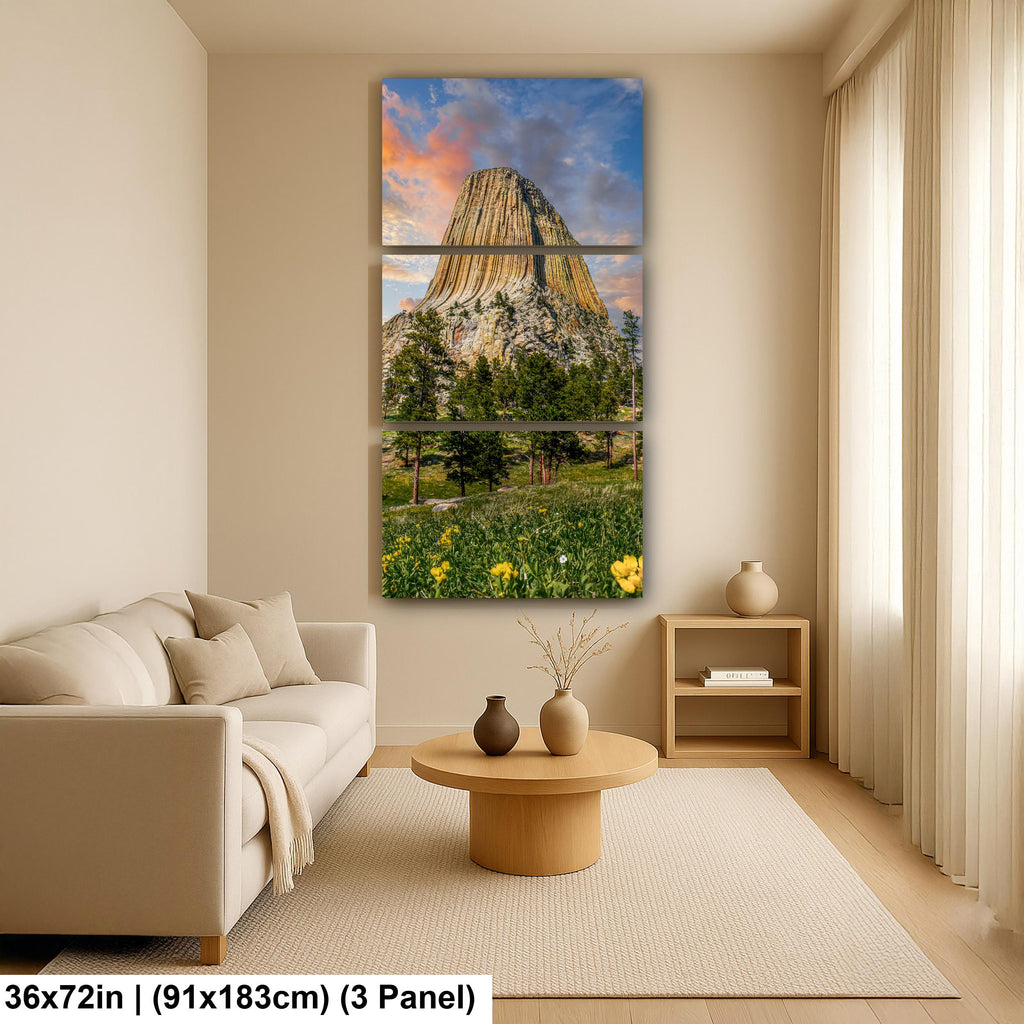 Towering Presence: Devils Tower Wyoming Summer Landscape Photo Wall Art