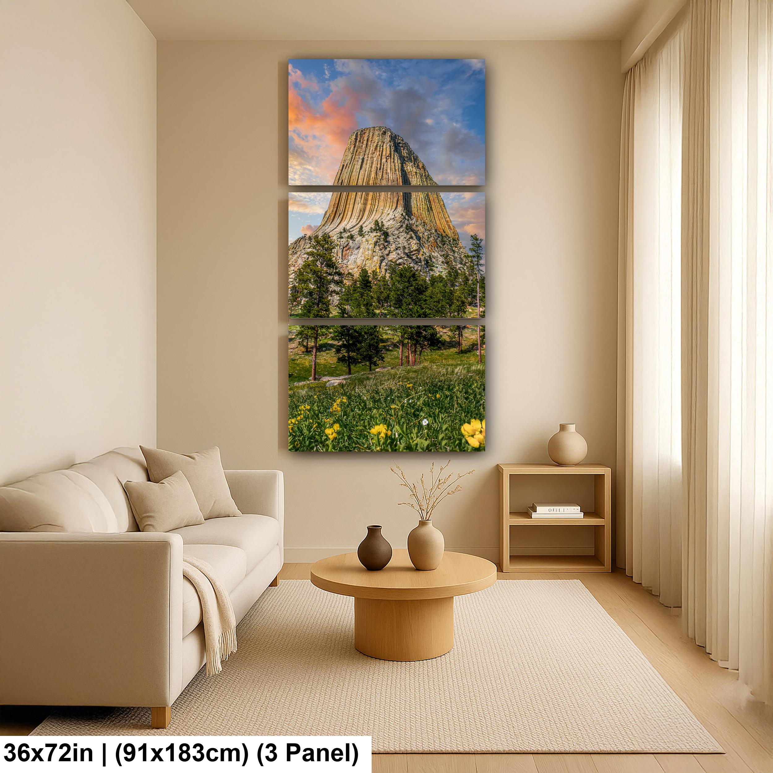 Towering Presence: Devils Tower Wyoming Summer Landscape Photo Wall Art