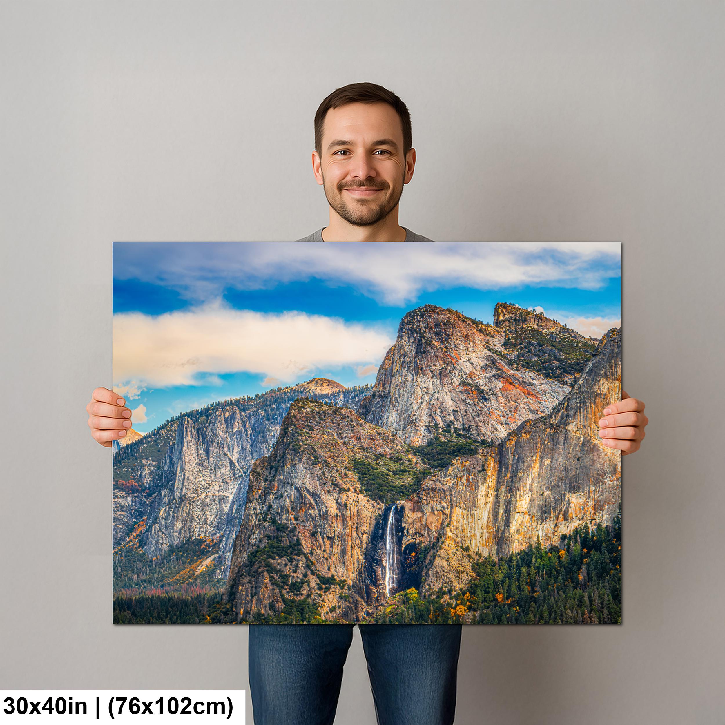 Bridalveil Fall and Granite Cliffs Yosemite National Park California Photography Print
