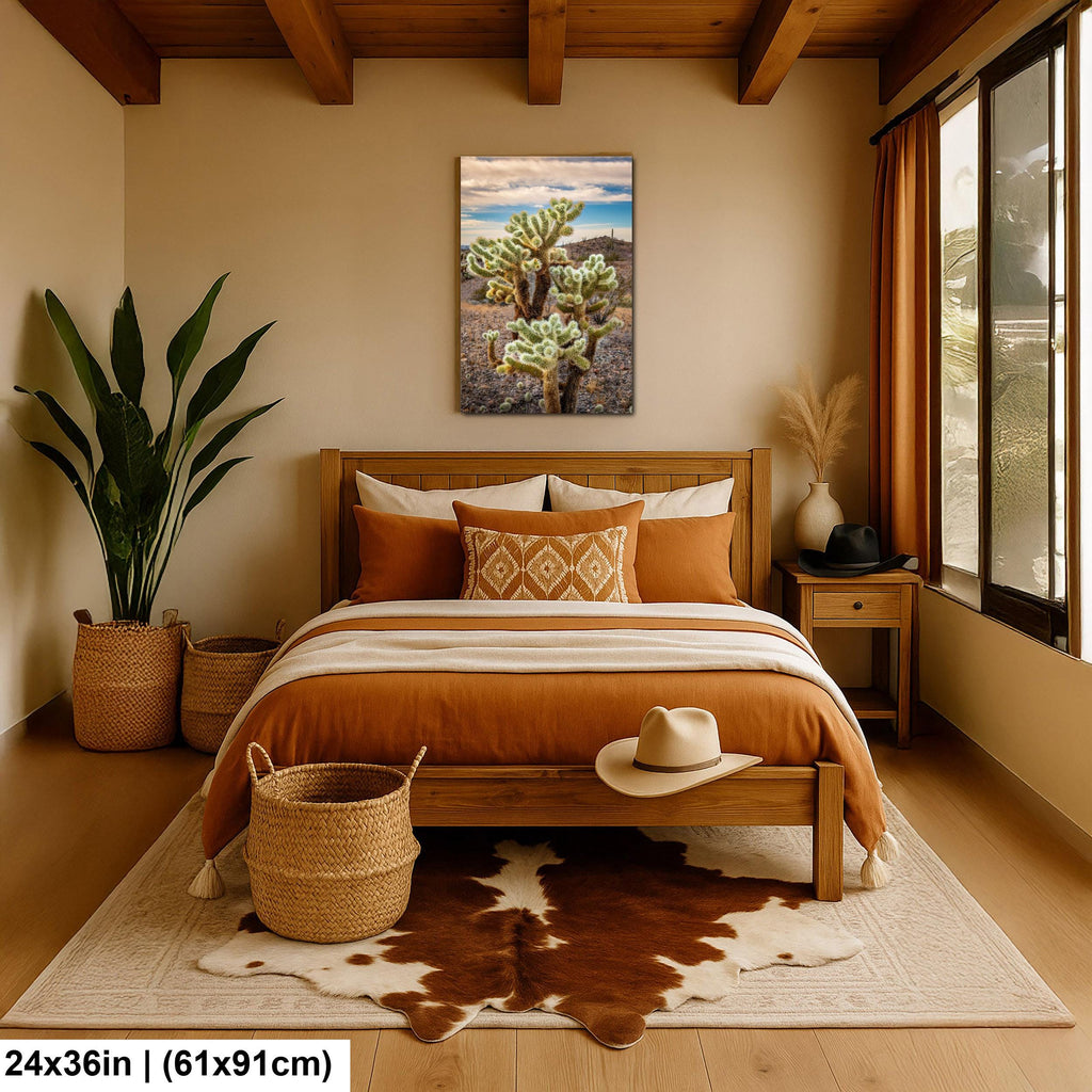 Teddy Bear Cholla Cactus Sonoran Desert Arizona Photography Print, Southwest Desert Wall Art