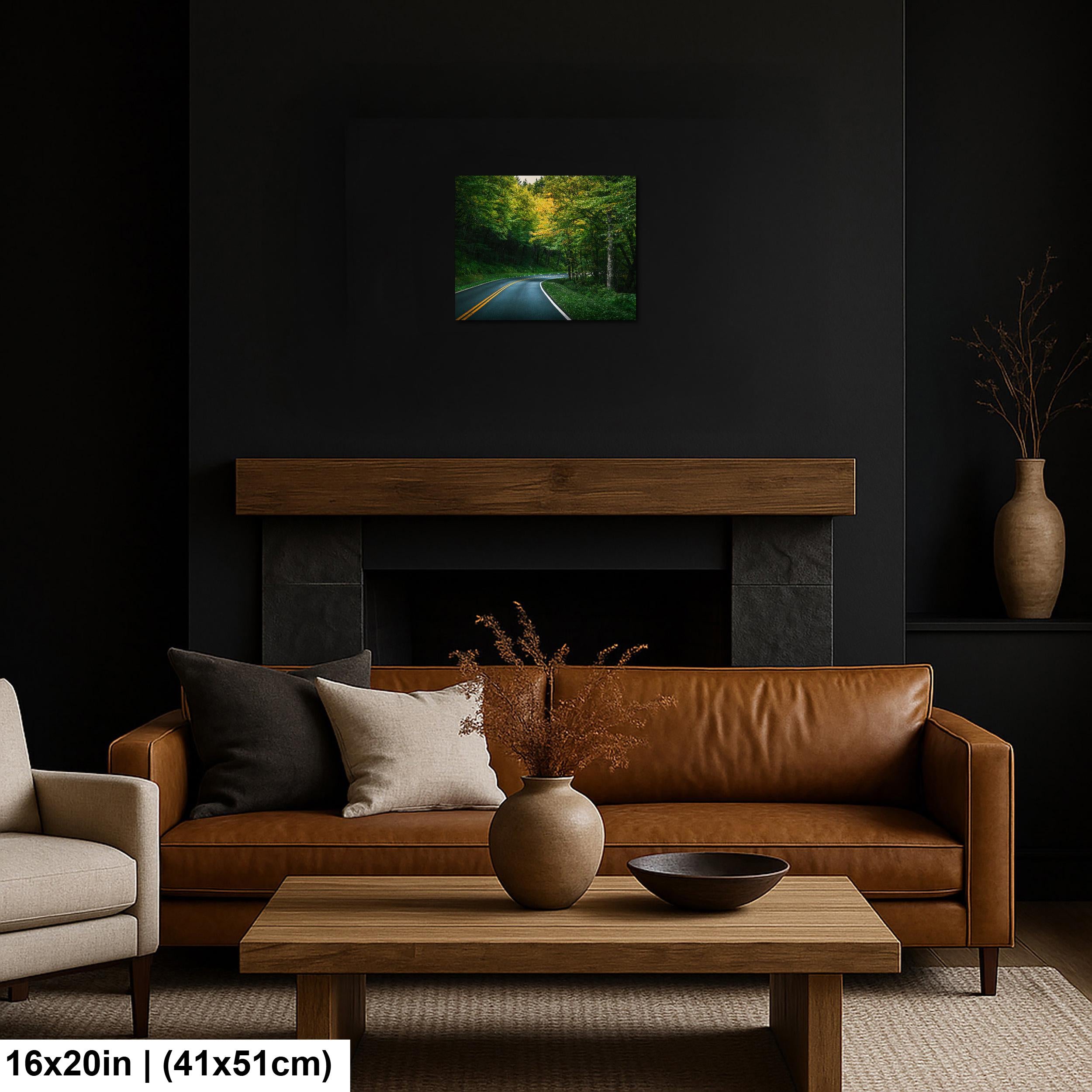 Forest Bend: Great Smoky Mountains National Park Road Photography Wall Art