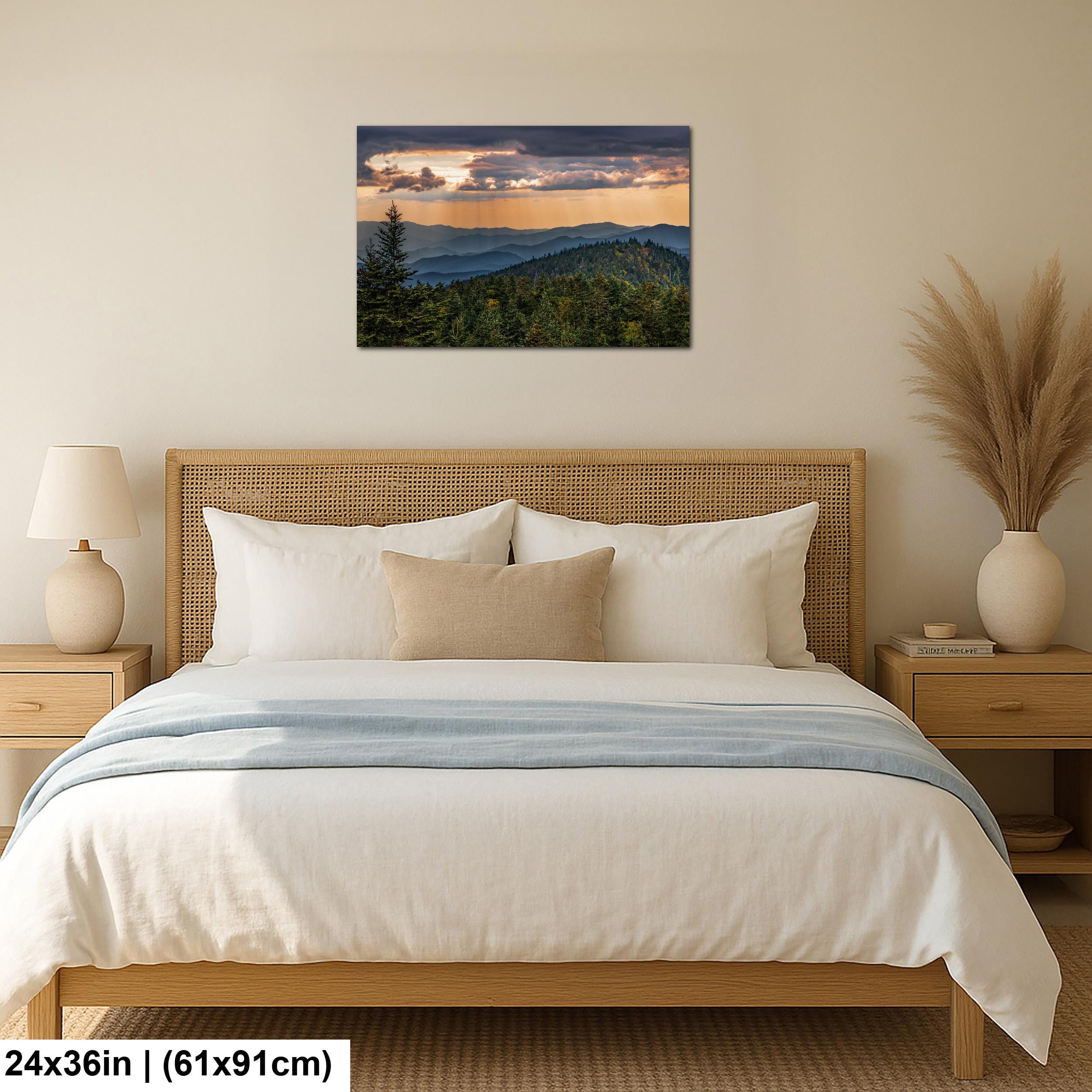 Mountain Sunbeams: Great Smoky Mountains Tennessee Landscape Photo Wall Art
