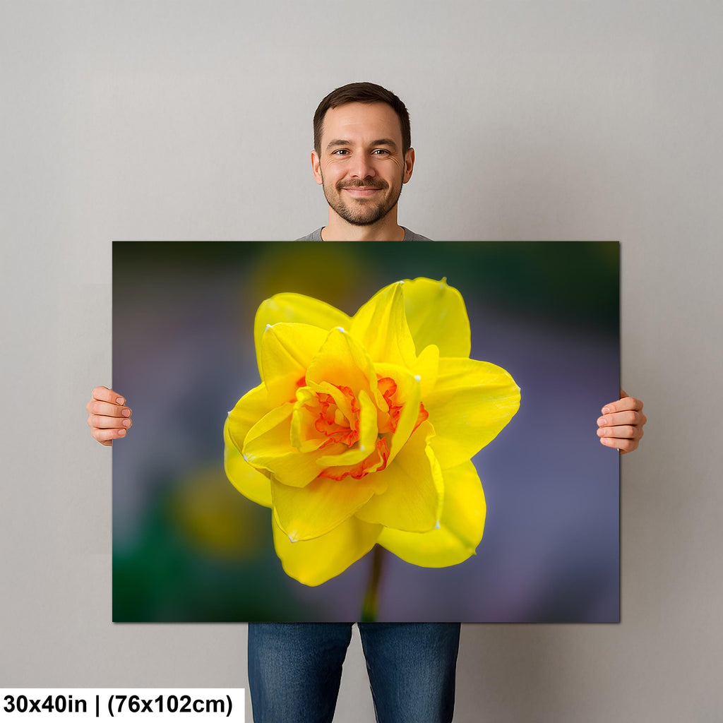 Golden Ruffles: Yellow Daffodil Flower Botanical Photography Wall Art