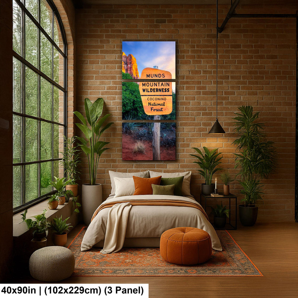 Munds Mountain Wilderness Sign, Coconino National Forest Sedona Arizona Wall Art, Red Rock Photography Print
