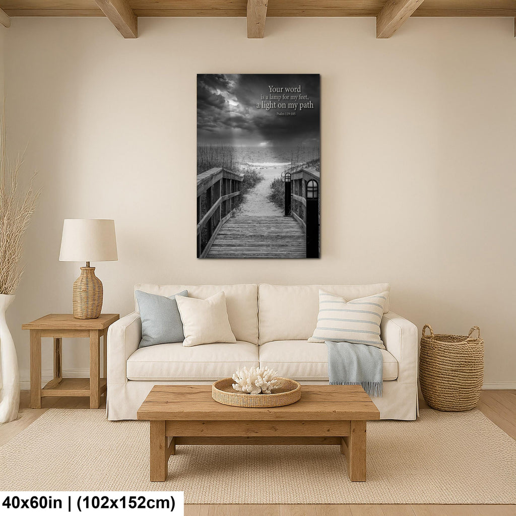 Psalm 119:105 Wall Art - Florida Coastal Photography | Beach Path Faith Decor