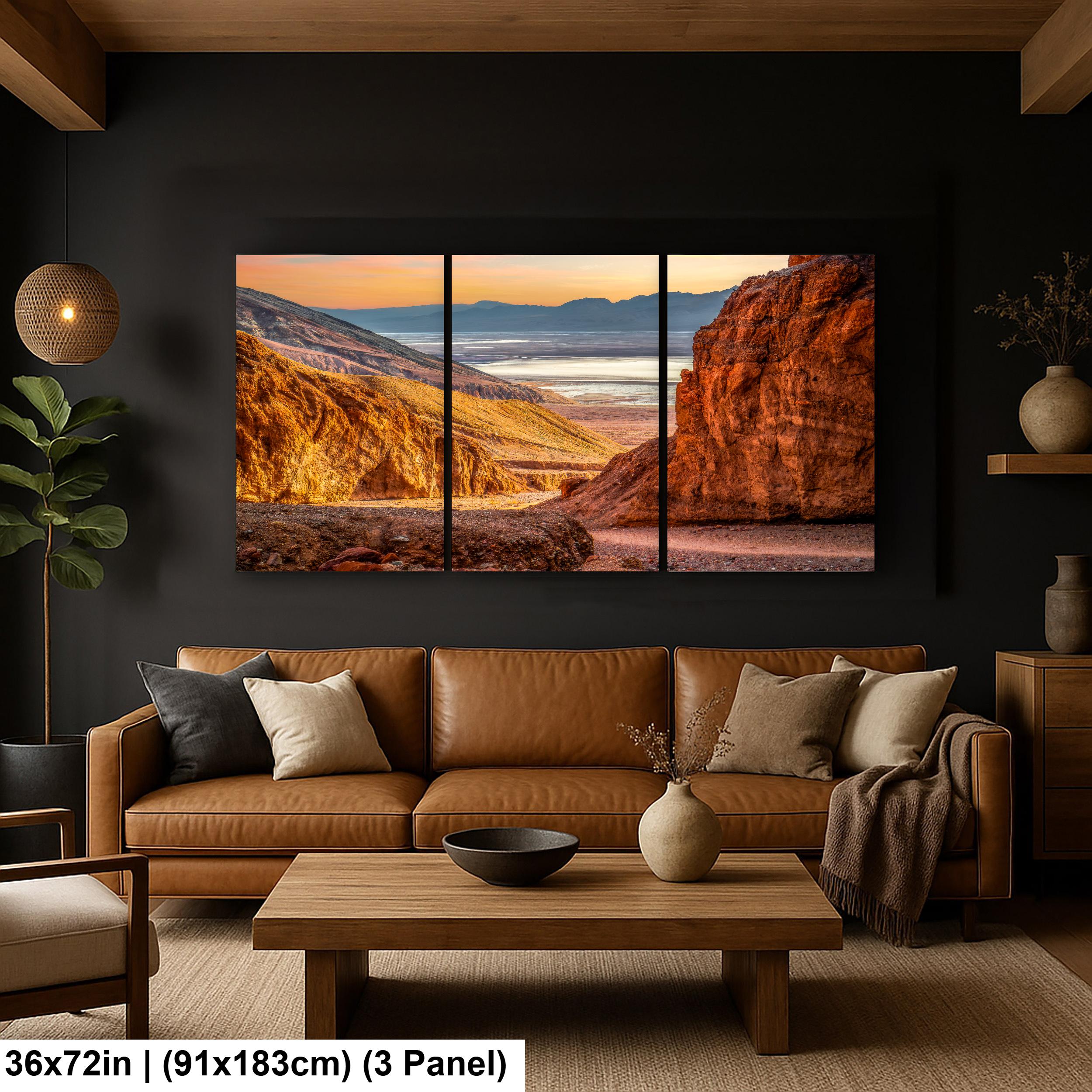 Golden Canyon Overlook at Sunset, Death Valley National Park California Photography Print