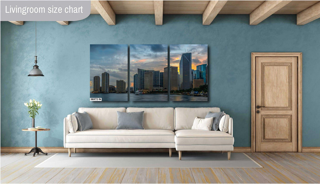 Miami Beach Condos Sunset Glow: Florida Cityscape Print Wall Art Skyscraper Seaside Architecture Photography Aluminum/Acrylic/Metal/Canvas