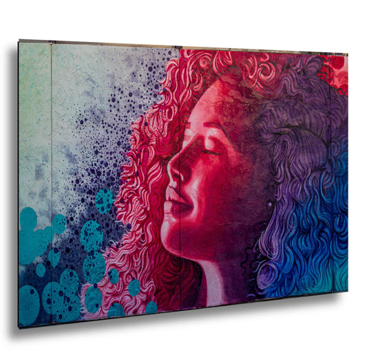 Tucson Mural - Woman with Flowing Hair Street Art, Urban Wall Art Photography Print, Arizona Graffiti, Colorful Pop Art Decor