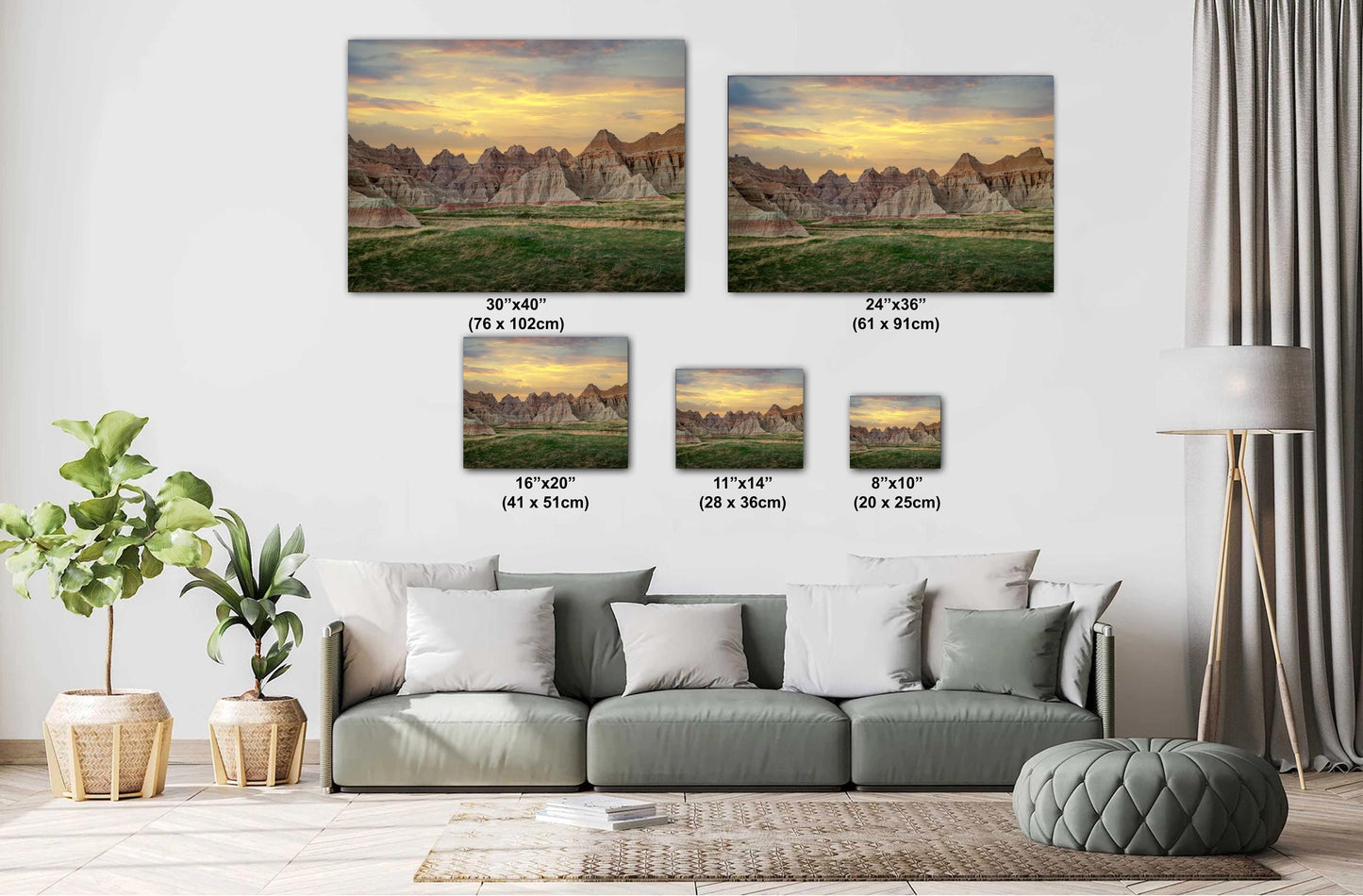 Badlands National Park Cathedral Peaks at Sunset South Dakota Photography Print