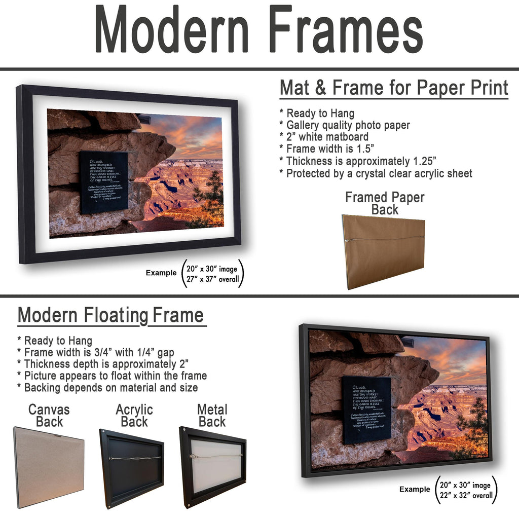 Grand Canyon Sunset Psalm 104:24 Scripture Plaque – Arizona Photography Wall Art
