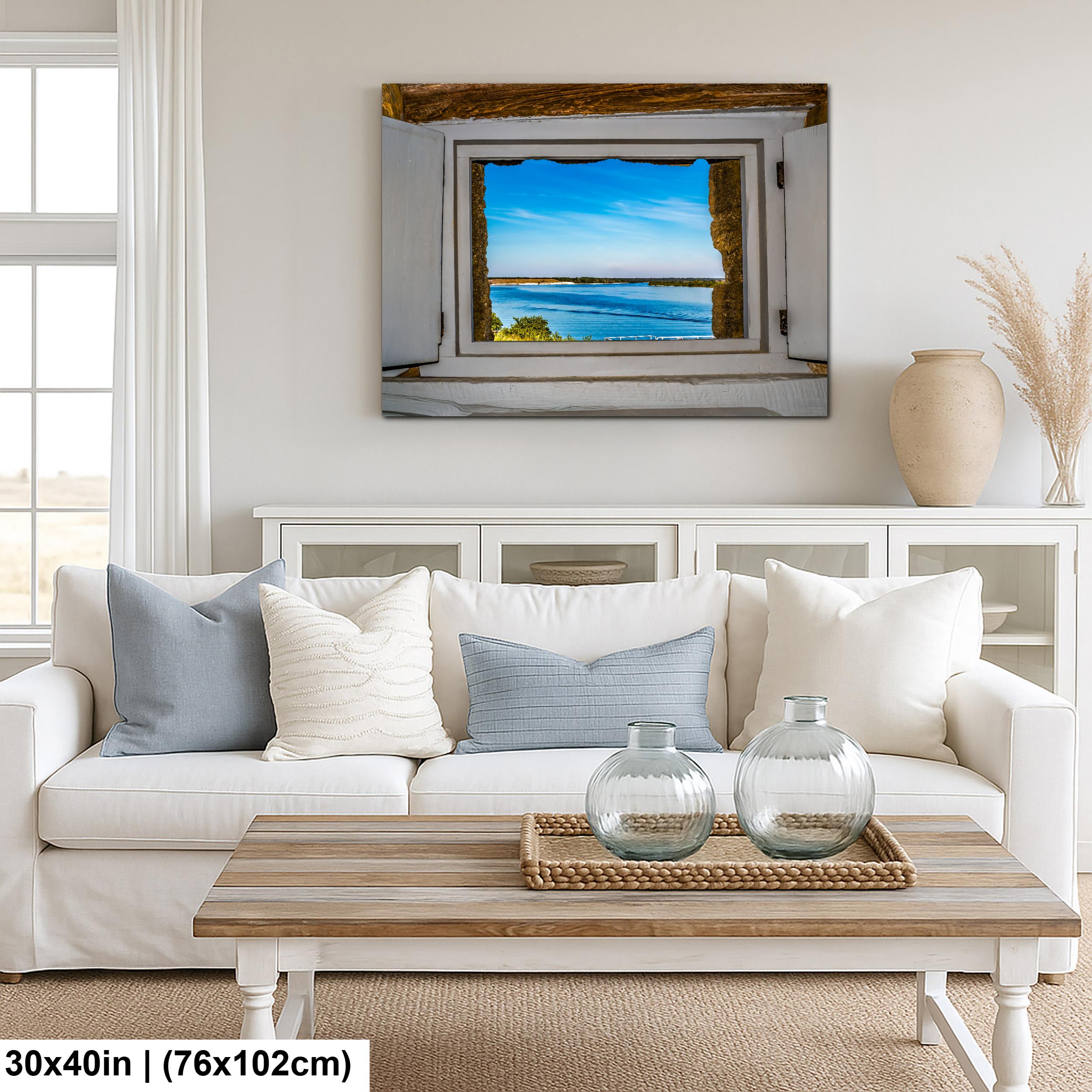 Matanzas River Through Historic Window Photography Print, St. Augustine Florida, Coastal Wall Art Decor