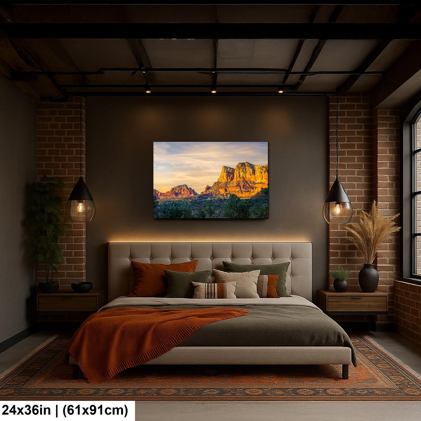 Sedona Red Rocks at Sunset Photography Print, Arizona Desert Landscape, Southwestern Wall Art, Golden Hour Nature Decor