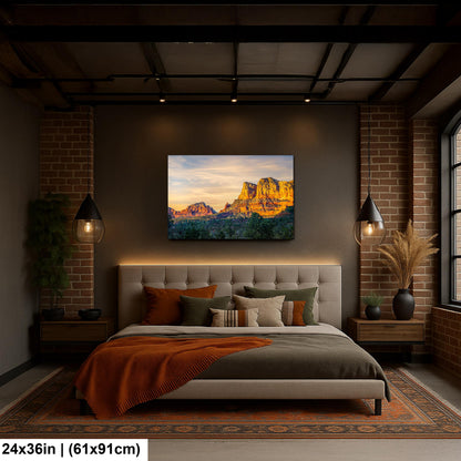 Sedona Red Rocks at Sunset Photography Print, Arizona Desert Landscape, Southwestern Wall Art, Golden Hour Nature Decor
