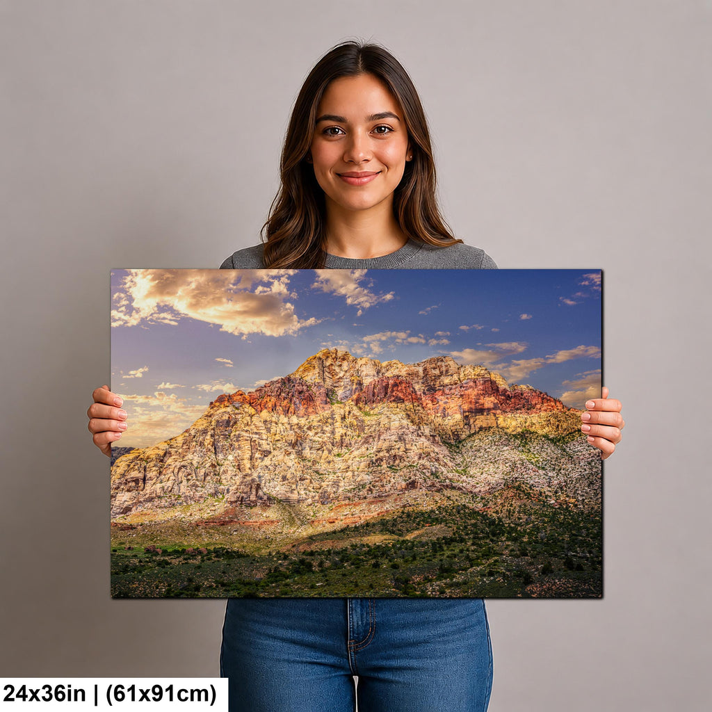 Red Rock Canyon Mountain Landscape at Sunset, Las Vegas Nevada Photography Print