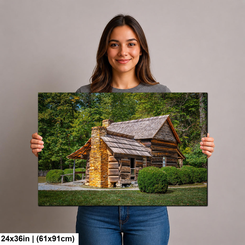 Mountain Homestead: Great Smoky Mountains NP Log Cabin Photography Wall Art