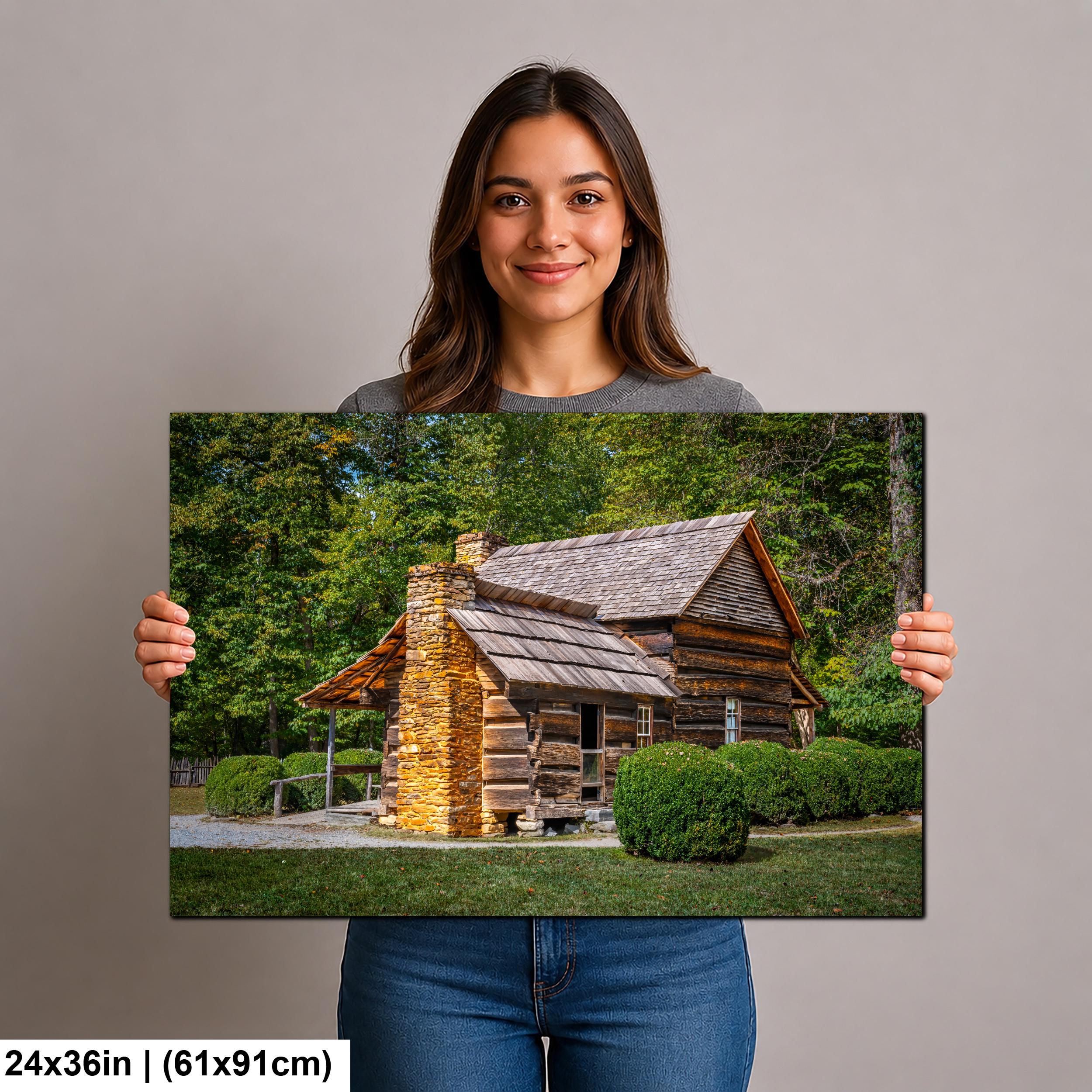 Mountain Homestead: Great Smoky Mountains NP Log Cabin Photography Wall Art