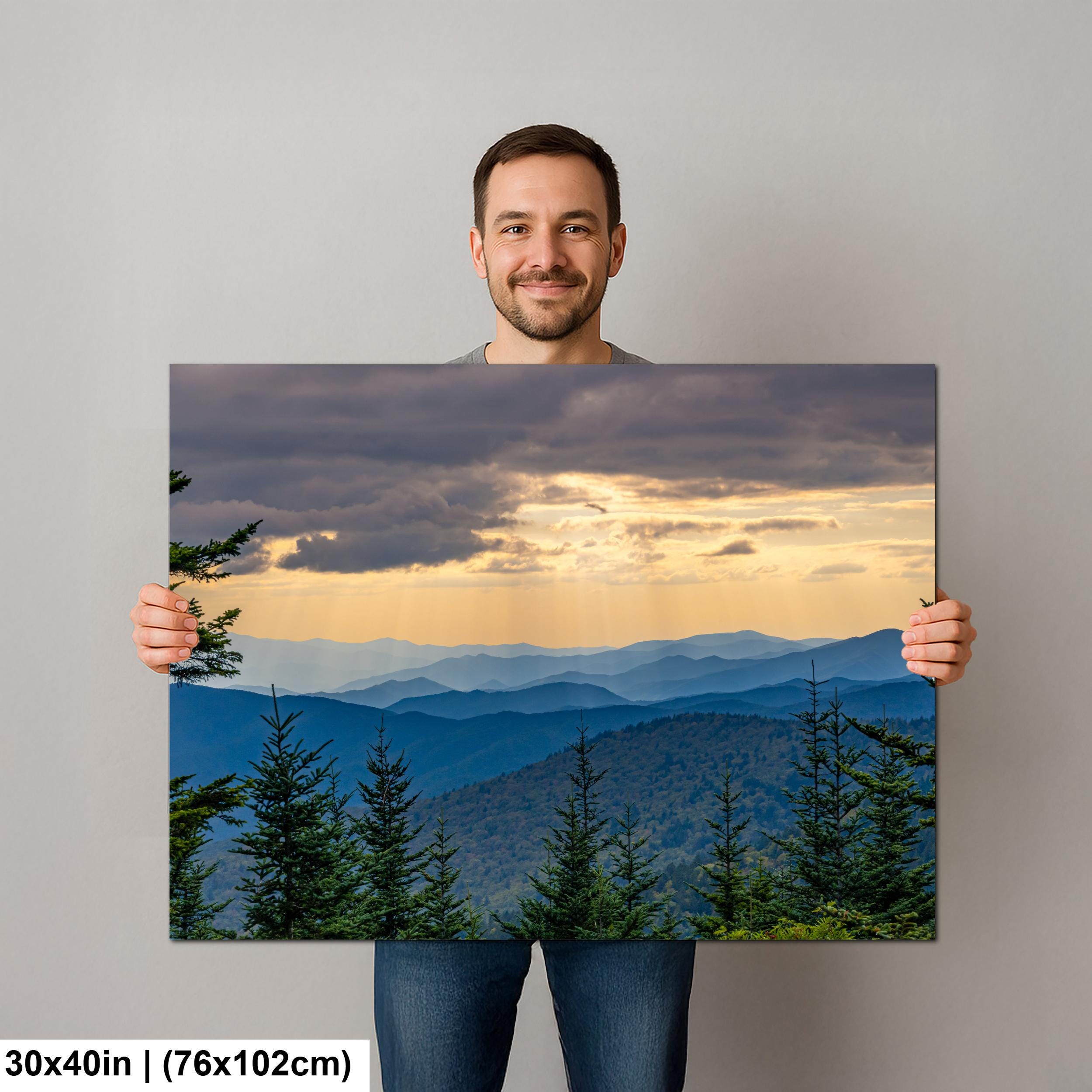 Smoky Horizon: Mountain View Great Smoky Mountains Tennessee Photo Wall Art