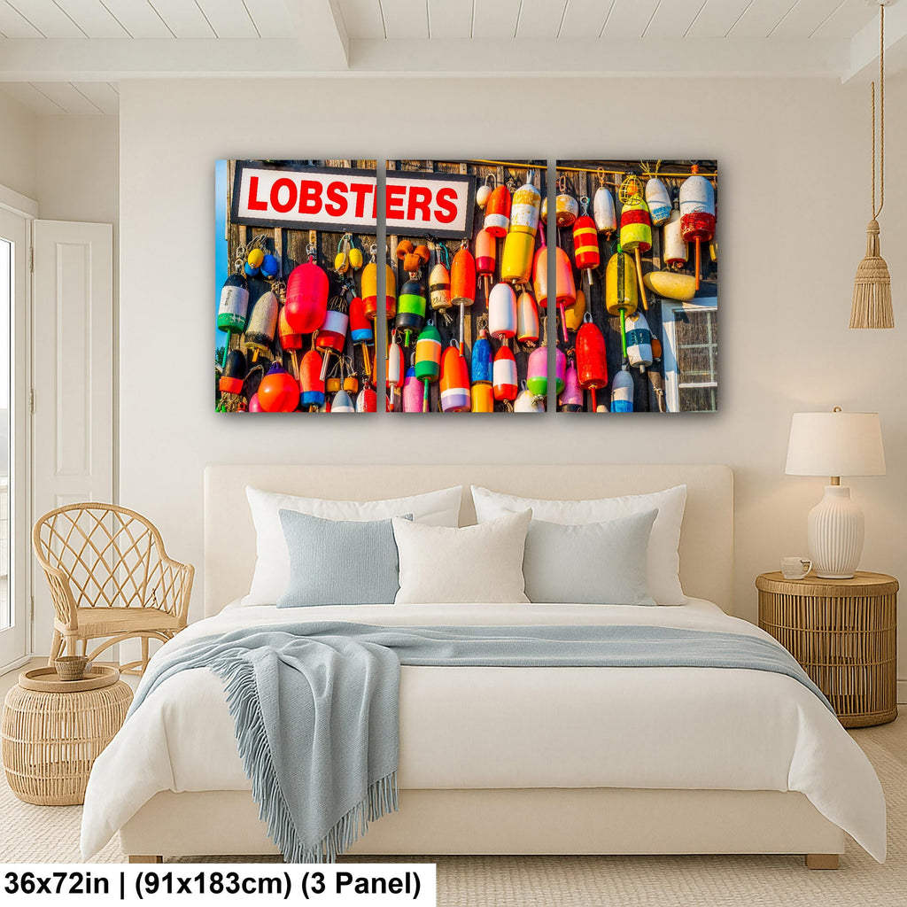 Coastal Tradition: Lobster Buoys Maine Fishing Village Photography Wall Art