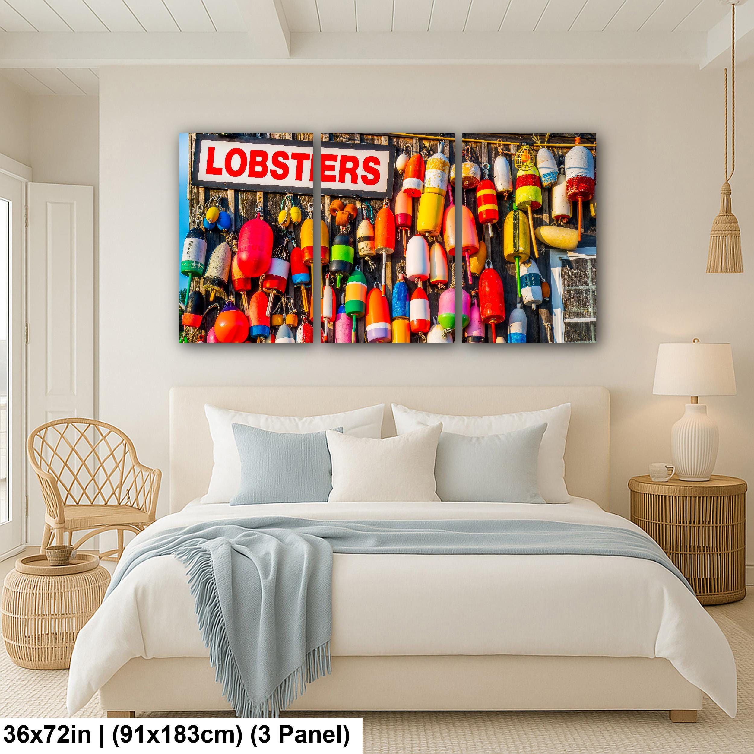 Coastal Tradition: Lobster Buoys Maine Fishing Village Photography Wall Art