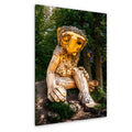 Whimsical Wooden Troll Sculpture in Detroit Lakes Minnesota Forest Print, Scandinavian Folk Art Photography