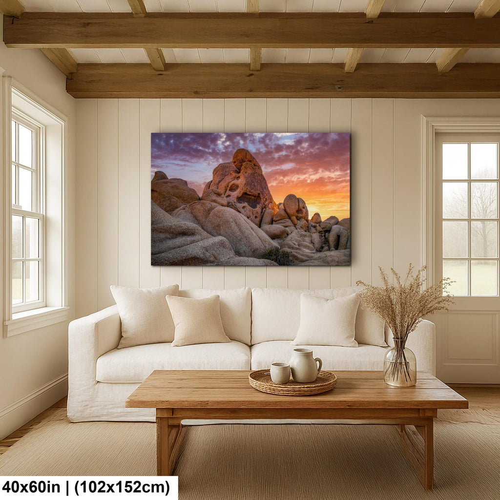 Skull Rock at Sunset, Joshua Tree National Park California Photography Print