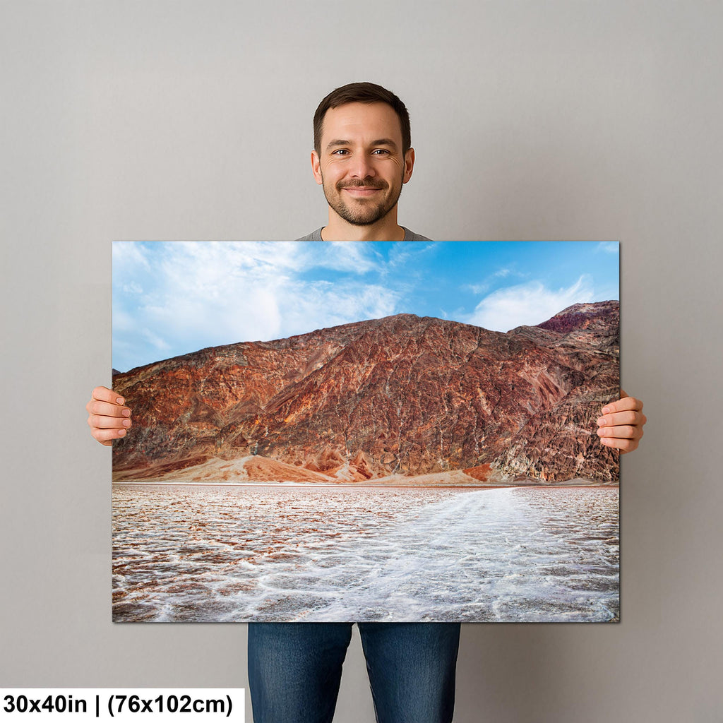 Badwater Basin Salt Flats and Black Mountains Death Valley California Photography Print