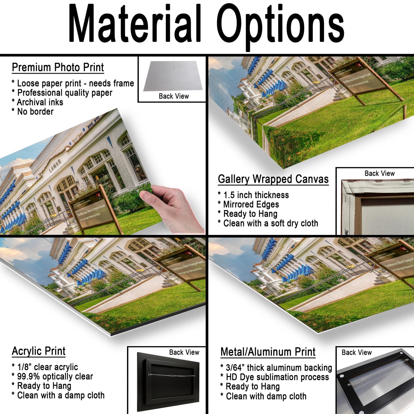 Lamar Bathhouse Row Emporium, Hot Springs National Park Arkansas, Photography Print Wall Art