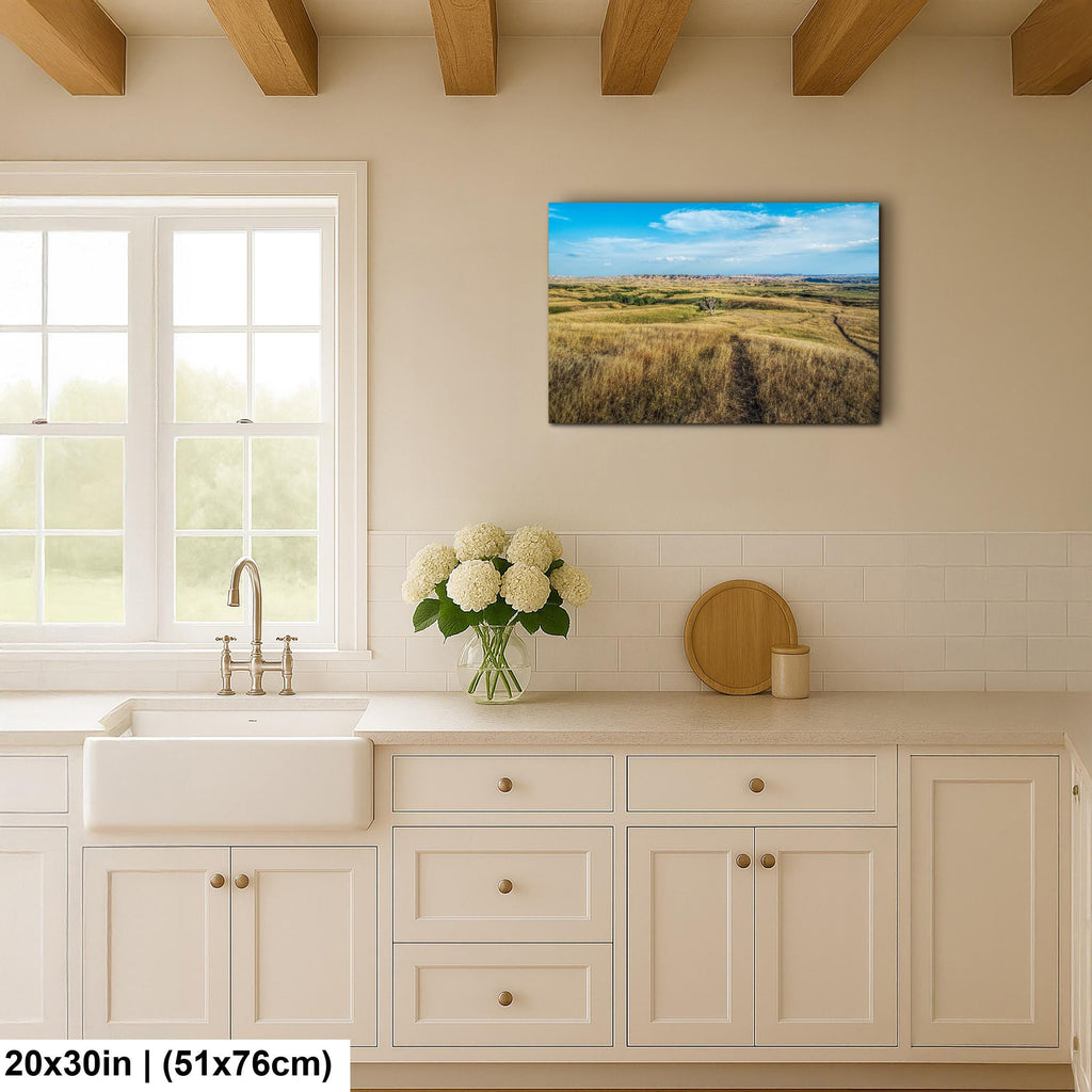 Solitary Prairie Tree Badlands National Park South Dakota Photography Print, Lone Tree Golden Grasslands Wall Art