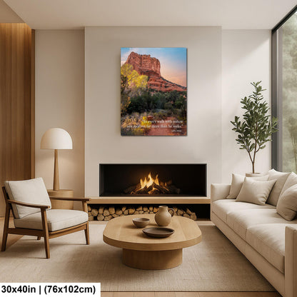 John Muir Inspirational Quote Wall Art for Calm and Reflection, Red Rock Nature Photography Print for Home or Office Decor