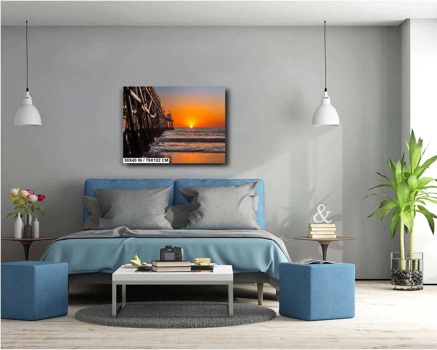 San Clemente Pier Sunset Seascape Photo: Coastal Wall Art