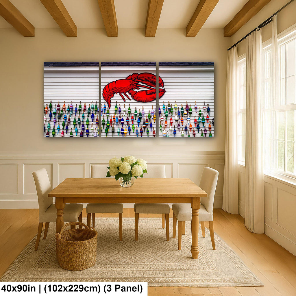 Lobster Buoy Display: Bar Harbor Maine Coastal Fishing Photography Wall Art