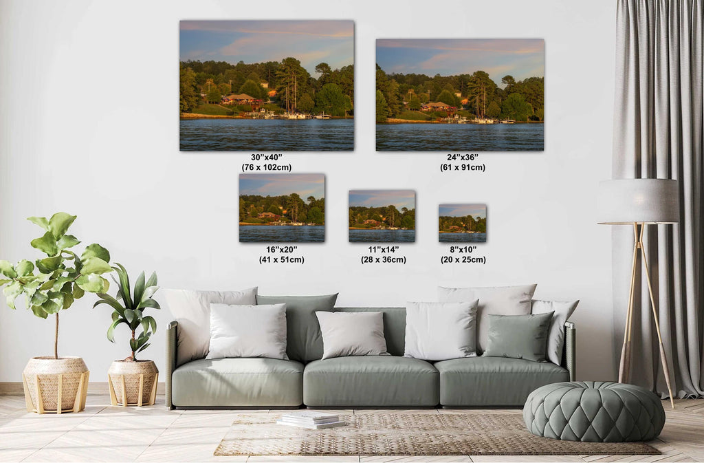 Cabana Lake Keowee at Sunset Dock and Dine South Carolina Print Wall Art Photography Aluminum/Acrylic/Metal/Canvas Nature Water Photography
