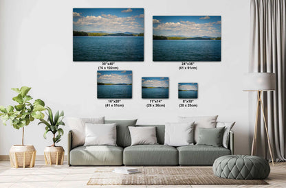 Lake Keowee’s Blue Skies and Calm Waters South Carolina Print Wall Art Photography Aluminum/Acrylic/Metal/Canvas Nature Home Decor